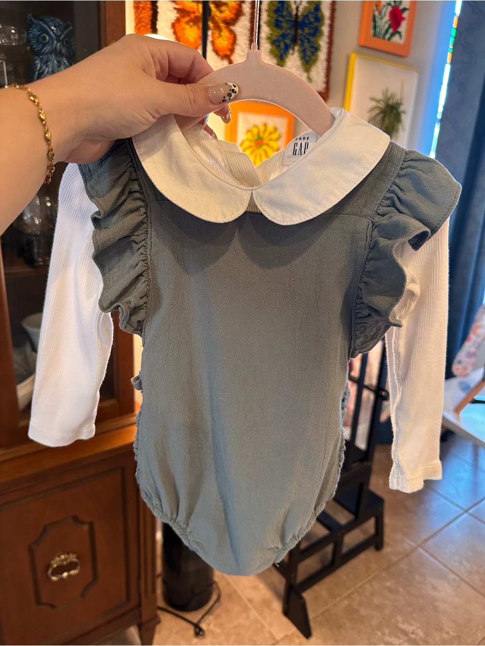 12-18 Months Fall Romper and Bodysuit With Collar Set baby GAP & Milediiy